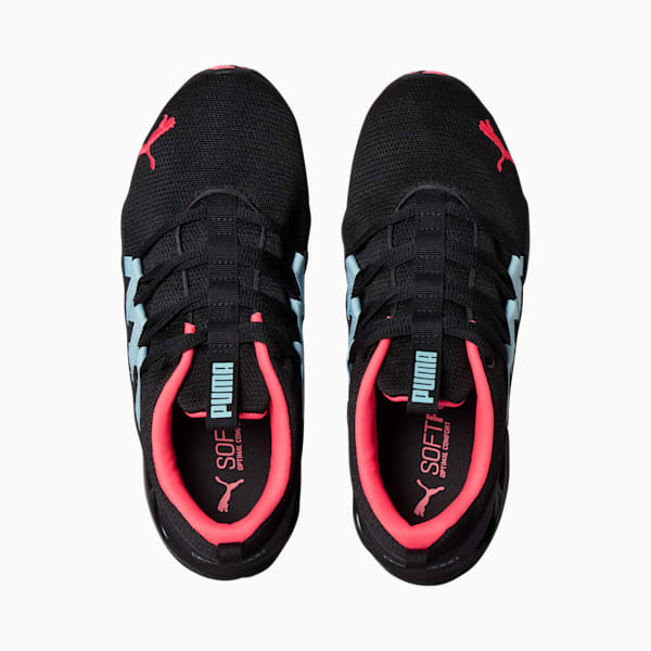Tenis de entrenamiento para mujer Riaze Prowl, Puma Black-Ignite Pink-Aquamarine, extralarge